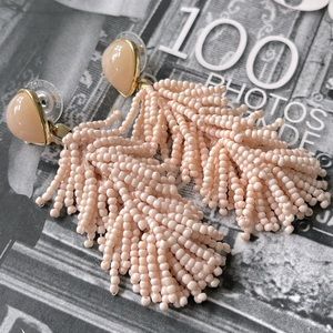 Versatile Blush beaded Tassel Earrings